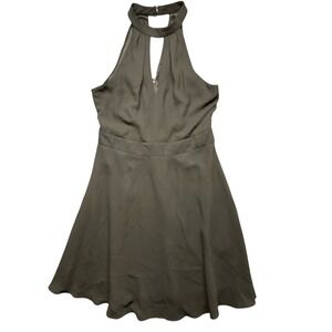 EXPRESS Black Sleeveless Halter Keyhole A Line Dress Size 2